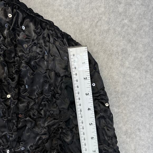 Adressing Woman Jacket Womens Medium Black Full Zip Embellished Crinkle Sequin - Picture 14 of 15